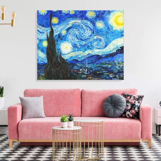 De Sterrennacht | Van Gogh | Canvas Afdruk (Insitu (Woonkamer))