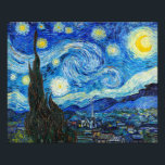 De Sterrennacht | Van Gogh | Foto Afdruk<br><div class="desc">De Sterrennacht is een schilderij van de Nederlandse Post-Impressionistische schilder Vincent van Gogh. Het schildert in juni 1889 en toont het uitzicht uit het oostelijke gedeelte van zijn asielkamer op Saint-Rémy-de-Provence,  vlak voor zonsopgang,  met toevoeging van een denkbeeldig dorp.</div>