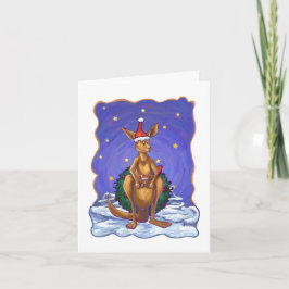 De Sterrennacht van Kerstmis van de kangoeroe Feestdagen Kaart