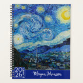 De sterrennacht van Van Gogh | Aangepaste tekst Planner (Voorkant)