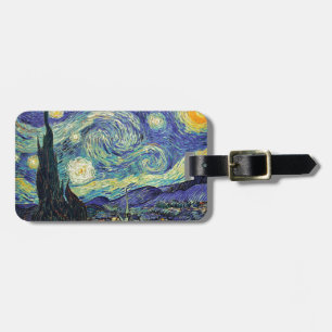 De sterrennacht van Van Gogh Bagagelabel