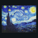 De Sterrennacht van Van Gogh Imitatie Canvas Print<br><div class="desc">Van Gogh schilderde in 1889 'De Sterrennacht' uit het geheugen, terwijl hij in Frankrijk in een asiel zat, waar hij zich aansloot voor depressie.De scène toont het uitzicht uit zijn slaapkamerraam. Op het schilderij staan de maan, Venus en veel sterren omringd door zwenken van geel en wit licht.Onderaan bevindt zich...</div>