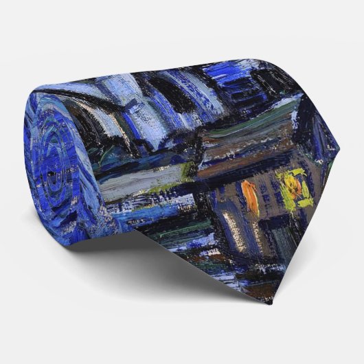 De Sterrennacht van Van Gogh Stropdas (Opgerold)