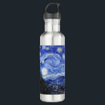 De Sterrennacht van Van Gogh Waterfles<br><div class="desc">Van Gogh schilderde in 1889 'De Sterrennacht' uit het geheugen, terwijl hij in Frankrijk in een asiel zat, waar hij zich aansloot voor depressie.De scène toont het uitzicht uit zijn slaapkamerraam. Op het schilderij staan de maan, Venus en veel sterren omringd door geel en wit licht.Onderaan bevindt zich een kerk...</div>