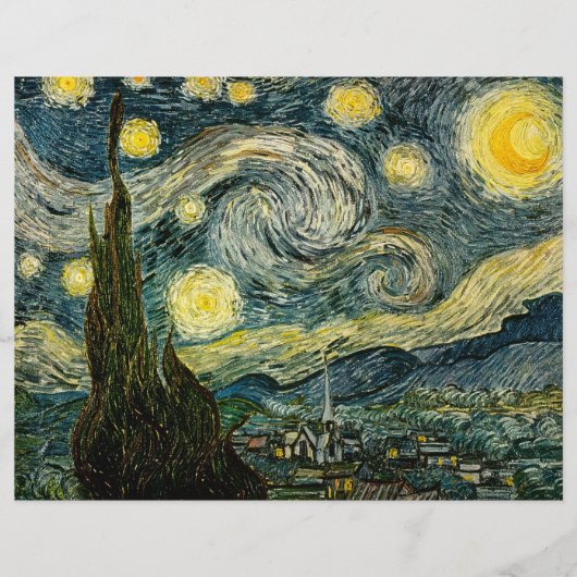 De sterrennacht van Vincent van Gogh (1889) Flyer (Voorkant)