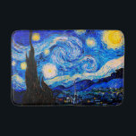 De Sterrennacht van Vincent Van Gogh Badmat<br><div class="desc">Vincent Van Gogh de Sterrennacht. Dit is een oud meesterwerk van de nederlandse meesterschilder Vincent Van Gogh. Dit mooie kunstlandschapsschilderij heeft een mooie,  levendige,  verzadigde kleur. Vincent Van Gogh was een nederlandse post van impressionist schilder. Dit afbeelding is openbaar.</div>