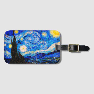 De Sterrennacht van Vincent Van Gogh Bagagelabel