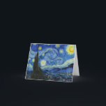 De Sterrennacht van Vincent van Gogh Bedankkaart<br><div class="desc">De Sterrennacht,  1889 van Vincent van Gogh. Het schildert het uitzicht af uit het oostelijke raam van zijn asielkamer op Saint-Rémy-de-Provence,  vlak voor zonsopgang,  met toevoeging van een denkbeeldig dorp.</div>