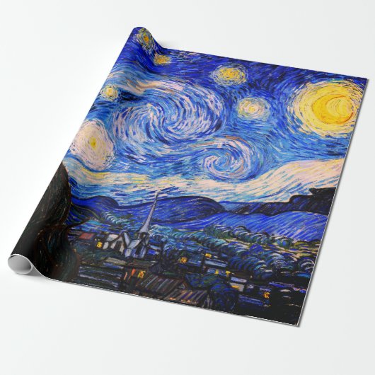 De Sterrennacht van Vincent Van Gogh Cadeaupapier (Uitgerold)