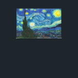 De Sterrennacht van Vincent van Gogh Canvas Afdruk<br><div class="desc">De nachtelijke hemel van Van Gogh is een doek van wervelende energie. Onder de exploderende sterren blijft het dorp een plaats van serene orde. De cipres verbindt de aarde met de lucht en lijkt op vlammen, een boom die traditioneel verbonden is met begraafplaatsen en rouw. Maar voor Van Gogh was...</div>