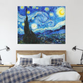 De Sterrennacht van Vincent Van Gogh Canvas Afdruk (Insitu (Slaapkamer))