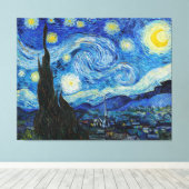 De Sterrennacht van Vincent Van Gogh Canvas Afdruk (Insitu (Houten vloer))