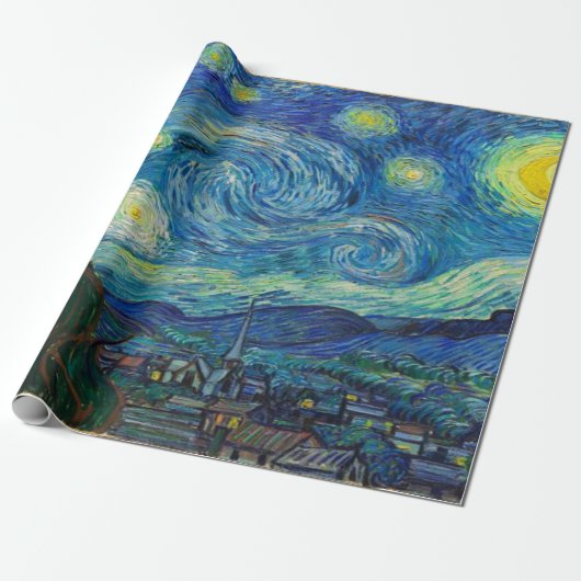 De Sterrennacht van Vincent van Gogh Decoupage Cadeaupapier (Uitgerold)