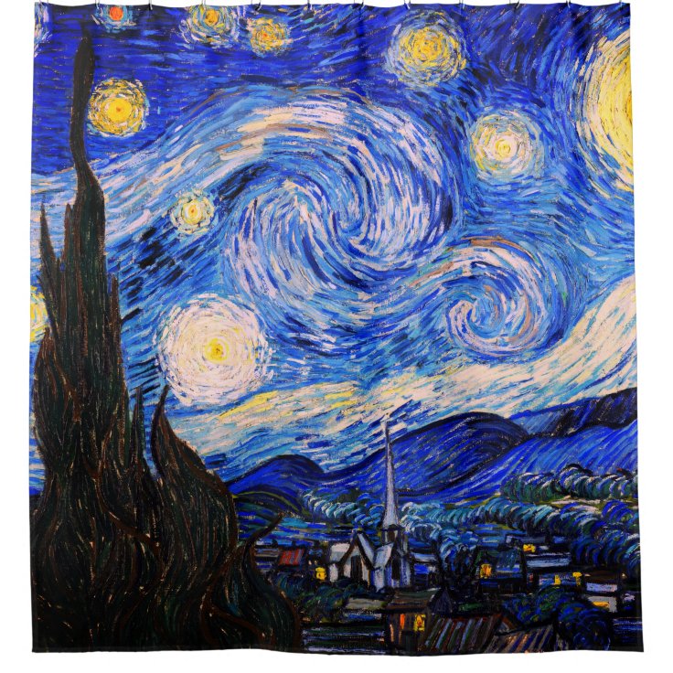 De Sterrennacht van Vincent Van Gogh Douchegordijn | Zazzle.nl