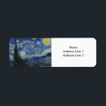 De Sterrennacht van Vincent Van Gogh Etiket<br><div class="desc">De Sterrennacht van Vincent Van Gogh,  een viering van de meesters van kunst</div>