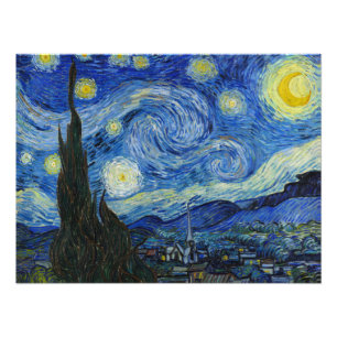 De Sterrennacht van Vincent van Gogh Foto Afdruk
