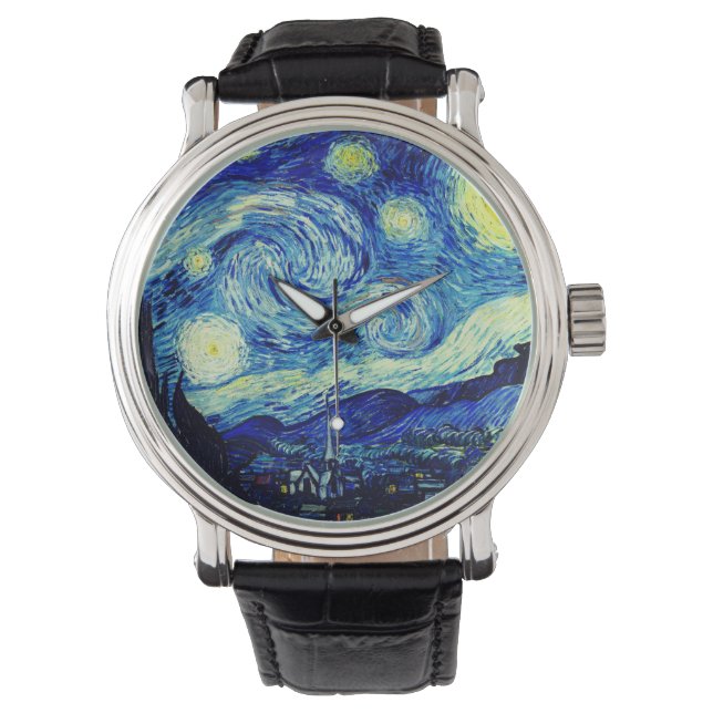 De Sterrennacht van Vincent Van Gogh Horloge (Voorkant)