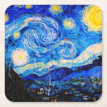 De Sterrennacht van Vincent Van Gogh Kartonnen Onderzetters<br><div class="desc">Vincent Van Gogh de Sterrennacht. Dit is een oud meesterwerk van de nederlandse meesterschilder Vincent Van Gogh. Dit mooie kunstlandschapsschilderij heeft een mooie,  levendige,  verzadigde kleur. Vincent Van Gogh was een nederlandse post van impressionist schilder. Dit afbeelding is openbaar.</div>