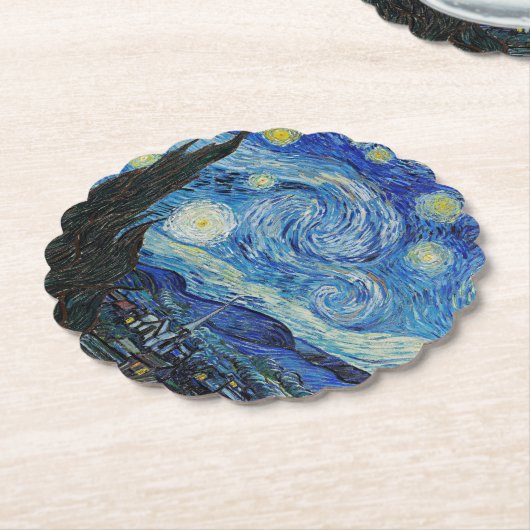 De sterrennacht van Vincent van Gogh, Kartonnen Onderzetters (Gekanteld)