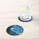 De sterrennacht van Vincent van Gogh, Kartonnen Onderzetters<br><div class="desc">De beroemde schilderij van Van Gogh, Sterrennacht.</div>