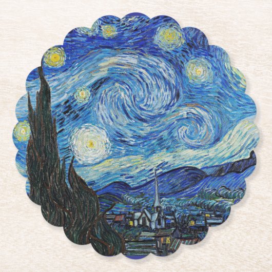 De sterrennacht van Vincent van Gogh, Kartonnen Onderzetters (Voorkant)