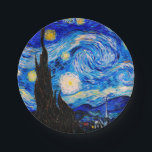De Sterrennacht van Vincent Van Gogh Papieren Bordje<br><div class="desc">Vincent Van Gogh de Sterrennacht. Dit is een oud meesterwerk van de nederlandse meesterschilder Vincent Van Gogh. Dit mooie kunstlandschapsschilderij heeft een mooie,  levendige,  verzadigde kleur. Vincent Van Gogh was een nederlandse post van impressionist schilder. Dit afbeelding is openbaar.</div>