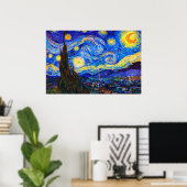 De sterrennacht van Vincent van Gogh Poster (Thuiskantoor)