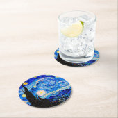 De Sterrennacht van Vincent Van Gogh Ronde Kartonnen Onderzetter (Insitu)