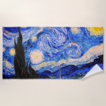 De Sterrennacht van Vincent Van Gogh Strandlaken<br><div class="desc">Vincent Van Gogh de Sterrennacht. Dit is een oud meesterwerk van de nederlandse meesterschilder Vincent Van Gogh. Dit mooie kunstlandschapsschilderij heeft een mooie,  levendige,  verzadigde kleur. Vincent Van Gogh was een nederlandse post van impressionist schilder. Dit afbeelding is openbaar.</div>