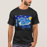 De Sterrennacht van Vincent Van Gogh T-shirt<br><div class="desc">Vincent Van Gogh de Sterrennacht. Dit is een oud meesterwerk van de nederlandse meesterschilder Vincent Van Gogh. Dit mooie kunstlandschapsschilderij heeft een mooie,  levendige,  verzadigde kleur. Vincent Van Gogh was een nederlandse post van impressionist schilder. Dit afbeelding is openbaar.</div>