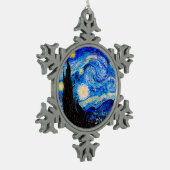 De Sterrennacht van Vincent Van Gogh Tin Sneeuwvlok Ornament (Links)