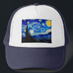 De Sterrennacht van Vincent Van Gogh Trucker Pet<br><div class="desc">Vincent Van Gogh de Sterrennacht. Dit is een oud meesterwerk van de nederlandse meesterschilder Vincent Van Gogh. Dit mooie kunstlandschapsschilderij heeft een mooie,  levendige,  verzadigde kleur. Vincent Van Gogh was een nederlandse post van impressionist schilder. Dit afbeelding is openbaar.</div>