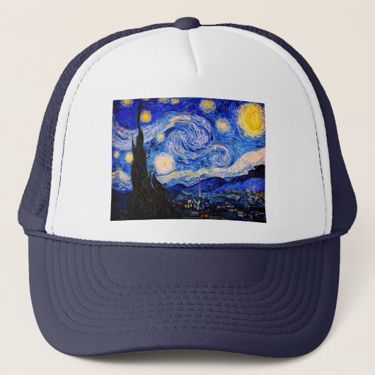 De Sterrennacht van Vincent Van Gogh Trucker Pet (Voorkant)