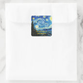 De Sterrennacht van Vincent Van Gogh Vierkante Sticker (Tas)