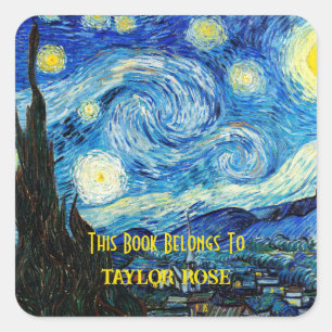 De Sterrennacht van Vincent Van Gogh Vierkante Sticker