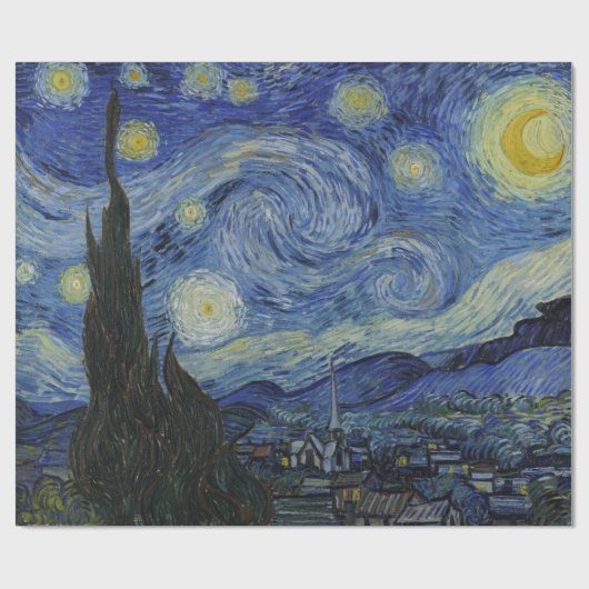 De Sterrennacht (Vincent van Gogh) (bekende kunst) Cadeaupapier (Vlak)