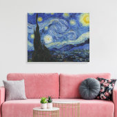 De Sterrennacht (Vincent van Gogh) (bekende kunst) Canvas Afdruk (Insitu (Woonkamer))