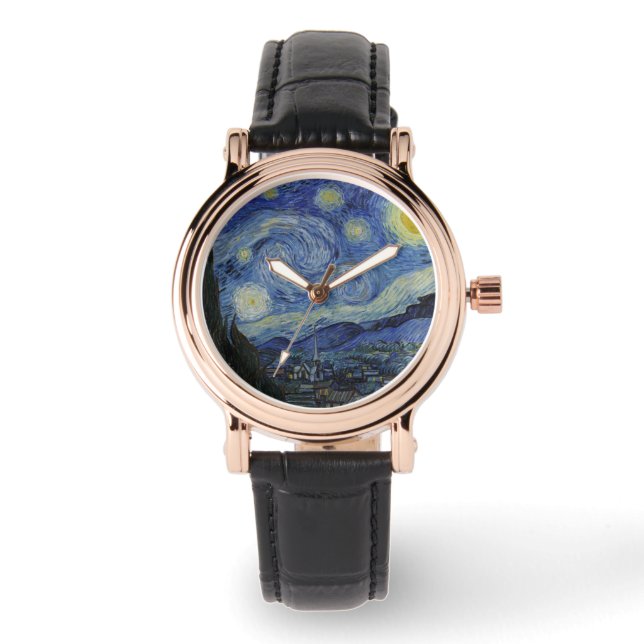 De Sterrennacht (Vincent van Gogh) (bekende kunst) Horloge (Voorkant)