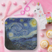 De Sterrennacht (Vincent van Gogh) (bekende kunst) Papieren Bordje (Feest)