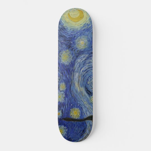De Sterrennacht (Vincent van Gogh) (bekende kunst) Persoonlijk Skateboard (Voorkant)