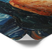 De Sterrennacht Vincent van Gogh met Cat Poster (Hoek)