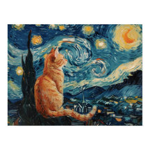 De Sterrennacht Vincent van Gogh met Cat