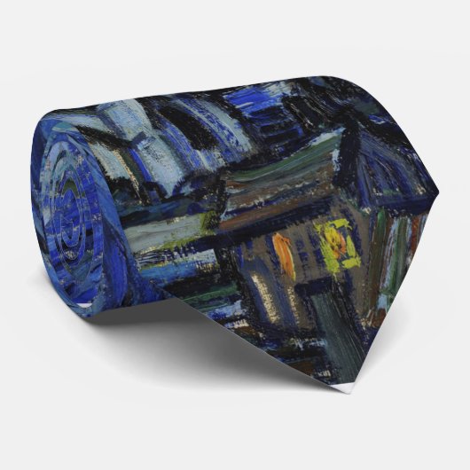 De Sterrennacht - Vincent Van Gogh Stropdas (Opgerold)