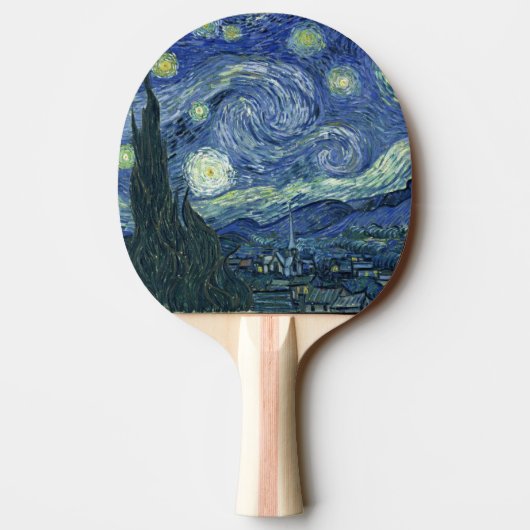 De Sterrennacht-Vincent van Gogh Tafeltennisbatje (Achterkant)