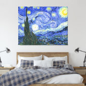 De Sterrennacht ~ Vincent van Gogh ~ Triptych Canvas Afdruk (Insitu (Slaapkamer))