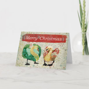 De sterrige Eyed Vintage Vrolijke Kerstkaart van Feestdagen Kaart