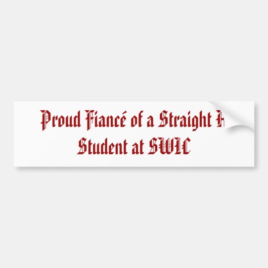 De steun van de router van een Straight Student va Bumpersticker (Voorkant)