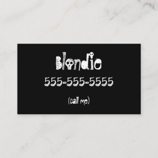 De stevige Zwarte Gothic roept me Kaarten Visitekaartje (Voorkant)