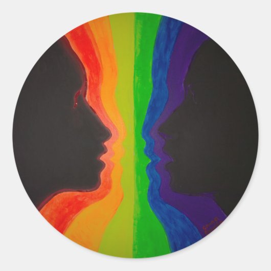 De stichter van de liefde ronde sticker (Voorkant)