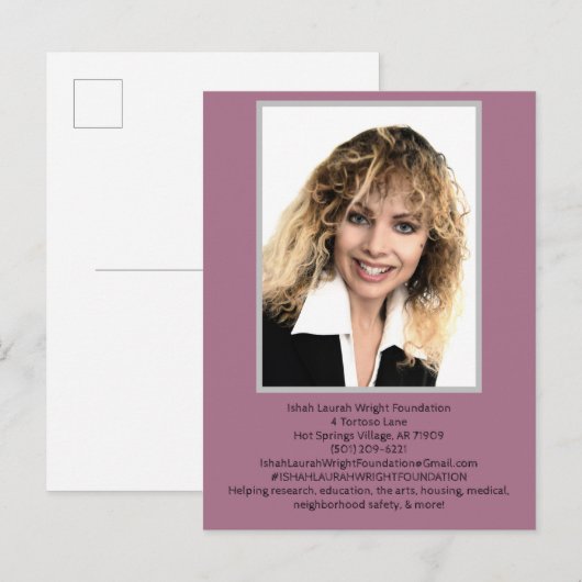 De stichting Ishah Laurah Wright Uitnodiging Briefkaart (Voorkant / Achterkant)